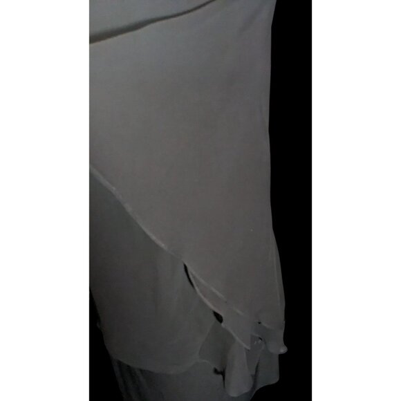 Vintage Glam Goth Glamour Nights Layered Chiffon Cocktail Dress With Rhinestone - Picture 4 of 7